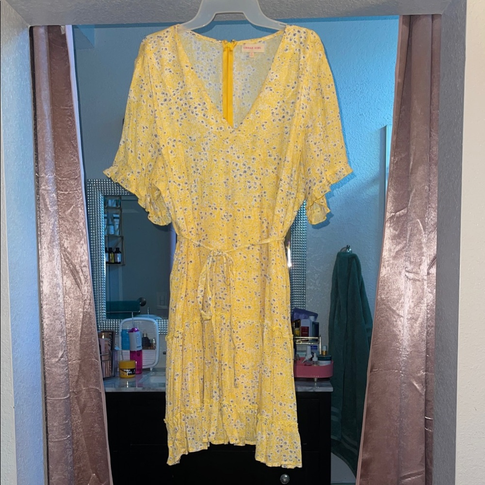 Yellow Floral Women's Dress